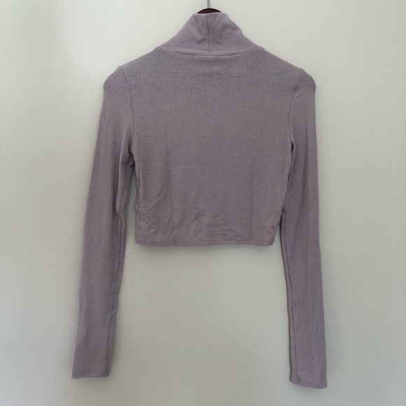 Silence + Noise Mockneck Crop grey neutral beige Sweater turtleneck - Picture 2 of 4